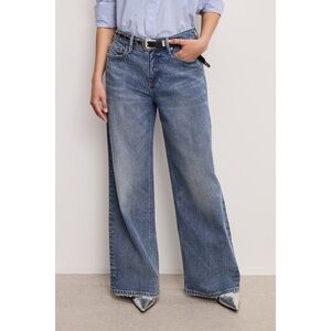 GOOD AMERICAN Good Petite Ease Wide Leg Relaxed Jeans 6